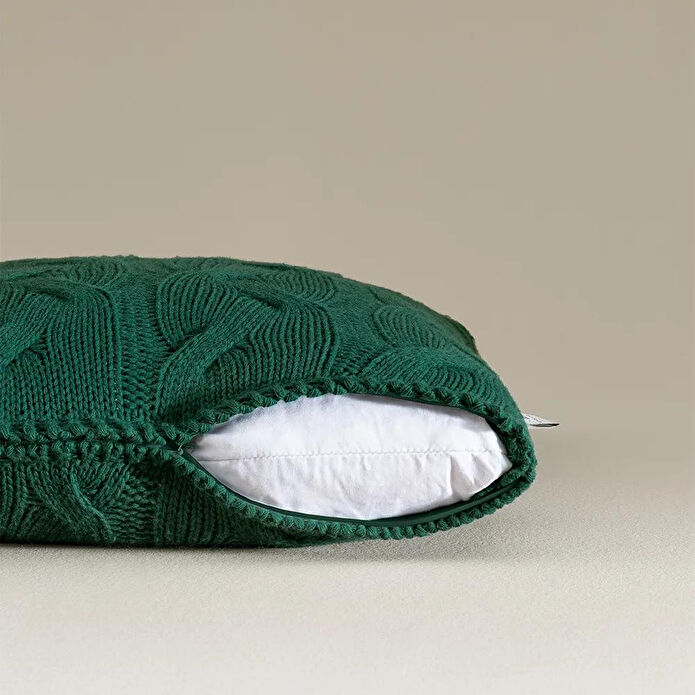 Penelope Triko Kırlent Kılıfı Yeşil 45x45 Cm - Cabella Serisi