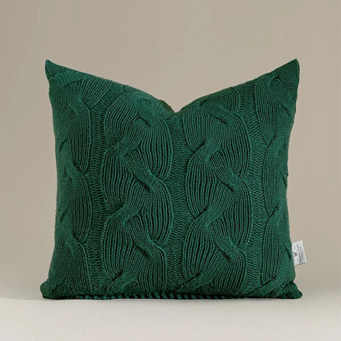Penelope Triko Kırlent Kılıfı Yeşil 45x45 Cm - Cabella Serisi