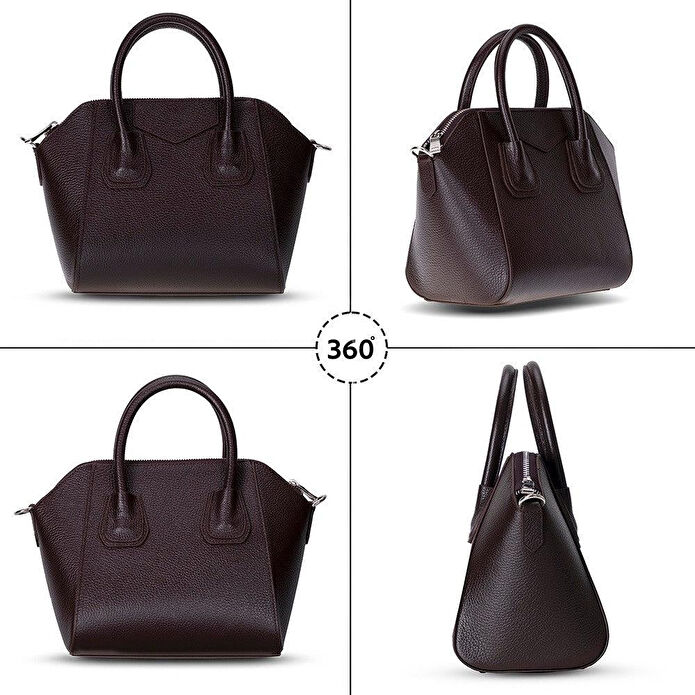 Bloominbag Aria Walnut Brown Small Hakiki Deri Kadın El & Omuz Çantası