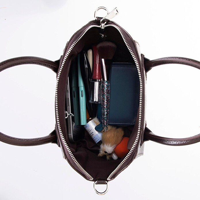 Bloominbag Aria Bordeaux Velvet Small Hakiki Deri Kadın El & Omuz Çantası