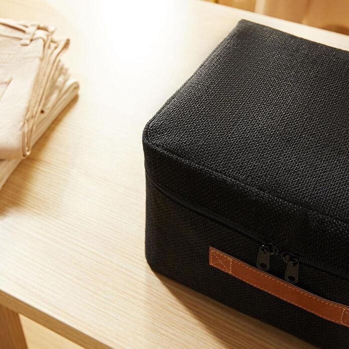 Ocean Home Textile Küçük Boy Siyah Renk Jüt Hurç 30 X 22 X 18 Cm