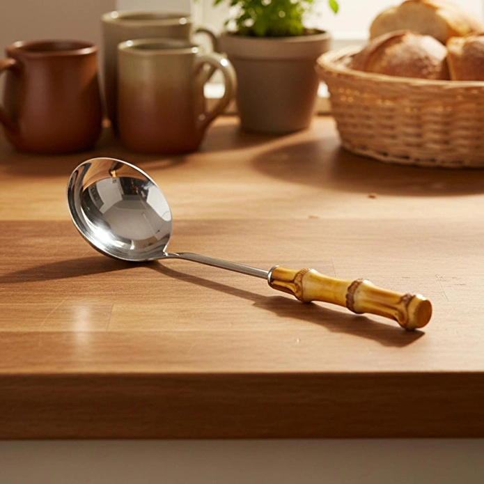 Bambum Mundo Bambu Saplı Kepçe 34-9,5cm
