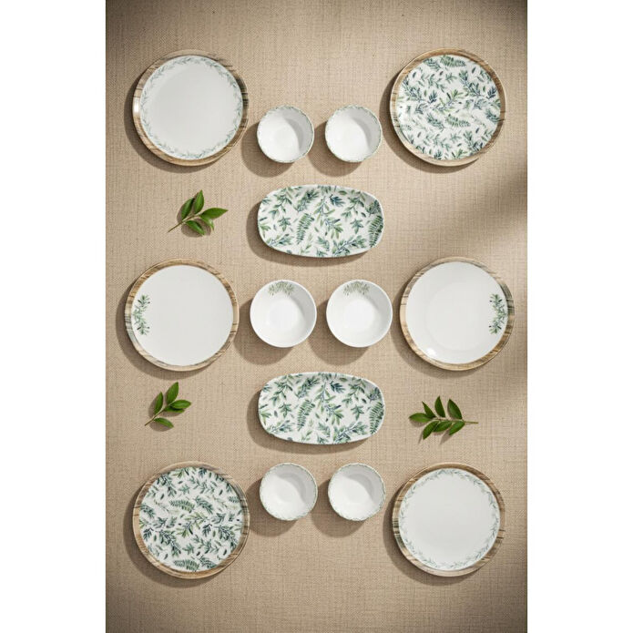 Bambum Moderna 14 Parça Kahvaltı Takımı Yaprak
