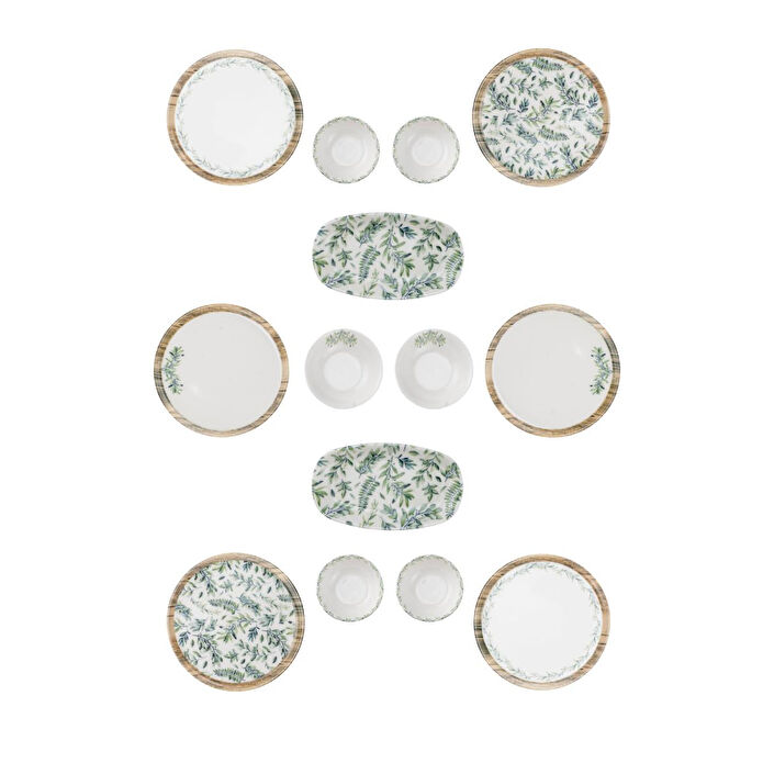 Bambum Moderna 14 Parça Kahvaltı Takımı Yaprak