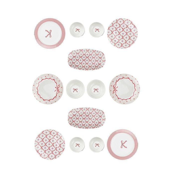 Bambum Moderna 14 Parça Kahvaltı Takımı Ribbon