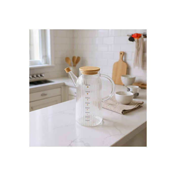 Bambum Hydro Bambu Kapaklı Cam Sürahi 900ml