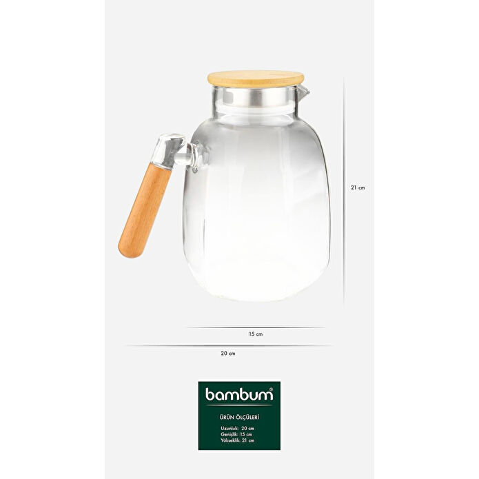 Bambum Care Bambu Kapaklı Cam Sürahi