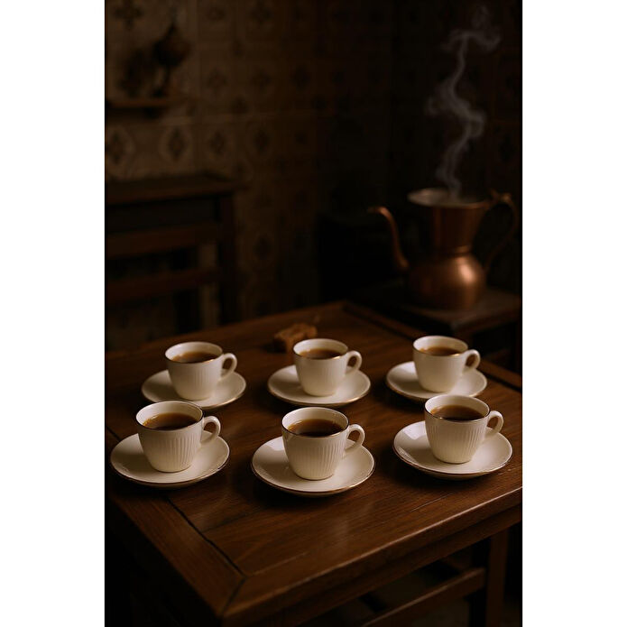 Bambum Vergil 6 Kişilik Kahve Fincan Takımı Altın