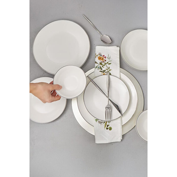 Bambum Naz - 24 Parça Yemek Takımı Platin