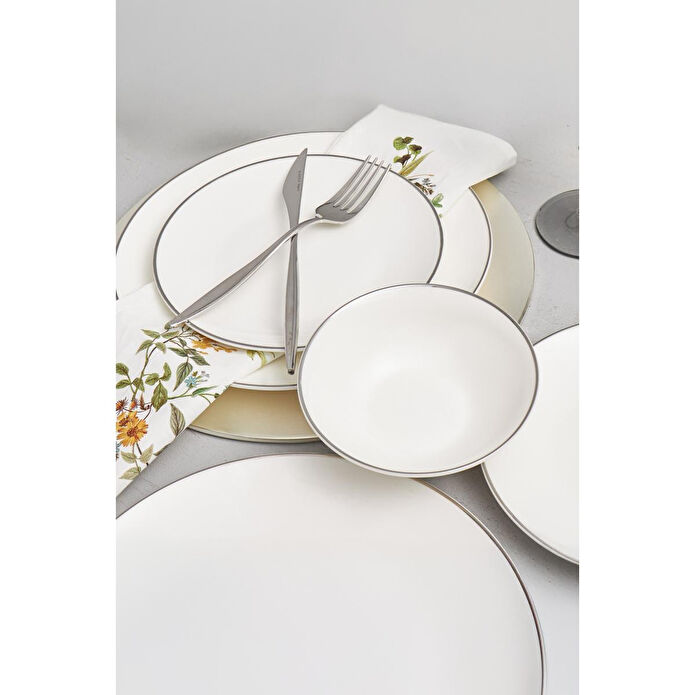 Bambum Naz - 24 Parça Yemek Takımı Platin