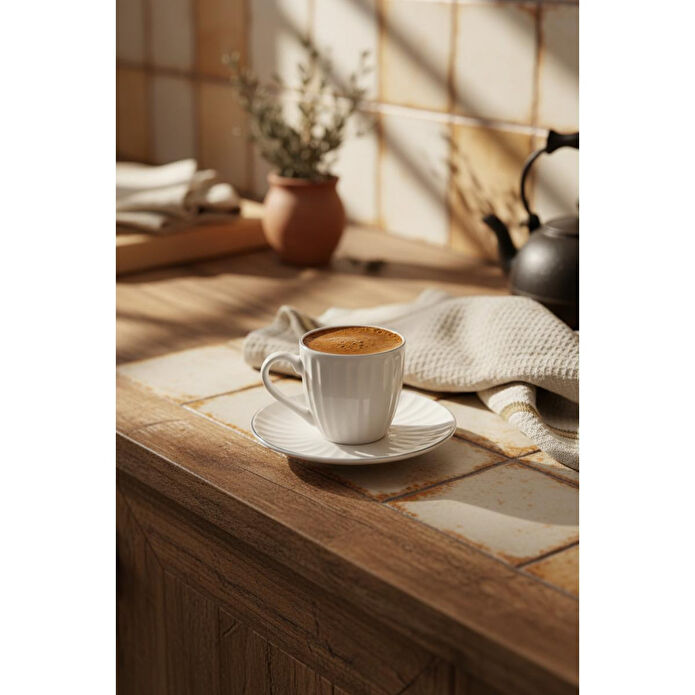 Bambum Karizma 6 Kişilik Kahve Fincan Takımı Platin