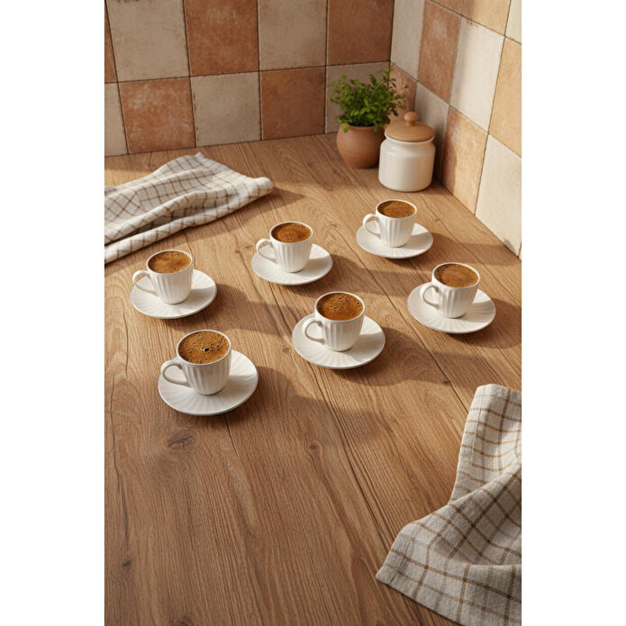 Bambum Karizma 6 Kişilik Kahve Fincan Takımı Platin