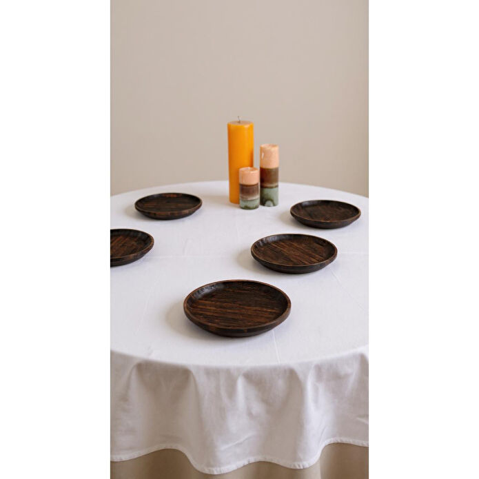 Bambum Nero Emmy - 6'lı Yuvarlak Tabak 16 Cm