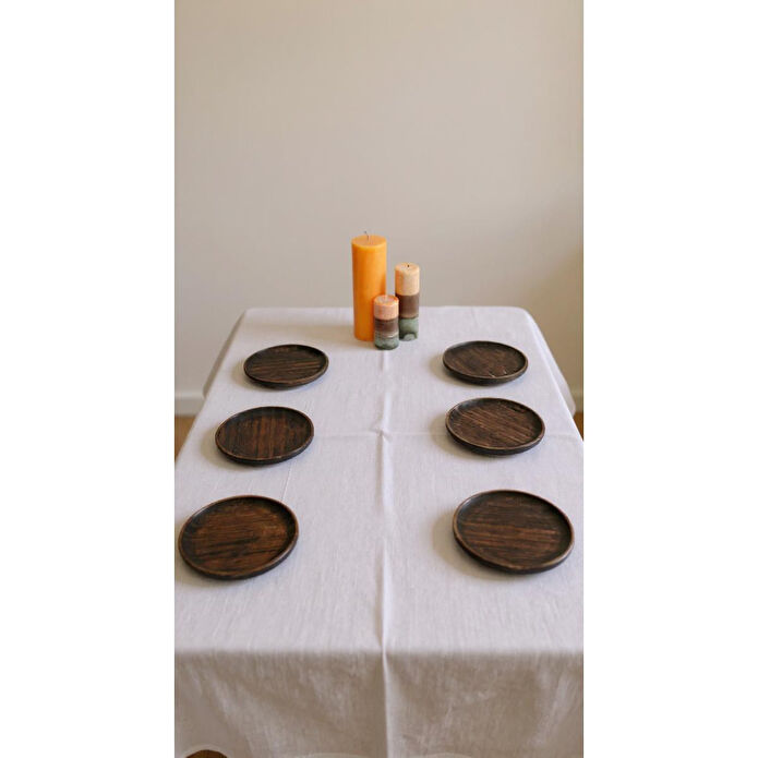 Bambum Nero Emmy - 6'lı Yuvarlak Tabak 16 Cm