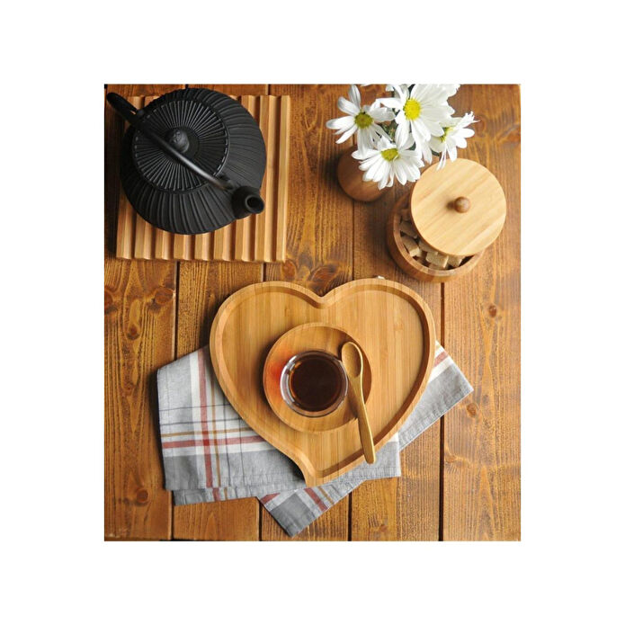 Bambum B2313 Amor - Kalp Tepsi Küçük Kahvaltılık Çerez Sunum Tepsisi (çerezli̇k Ve Kahvaltilik)