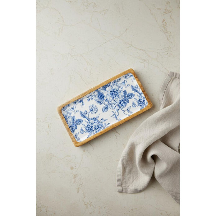 Bambum Gura Dikdörtgen Tepsi Gül Küçük