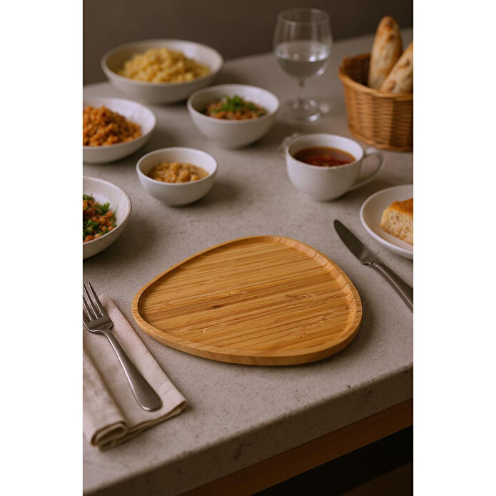 Bambum Macchiato Üçgen Tepsi Büyük