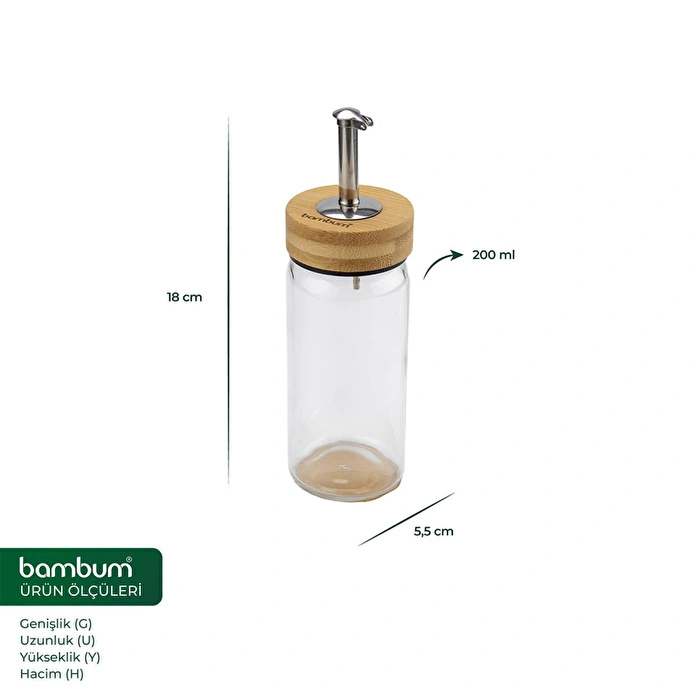 Bambum Mima Bambu Kapaklı Yağdanlık 200ml