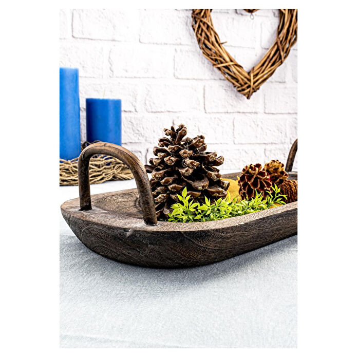 Bambum Bavola - Kulplu Tepsi Oval Büyük