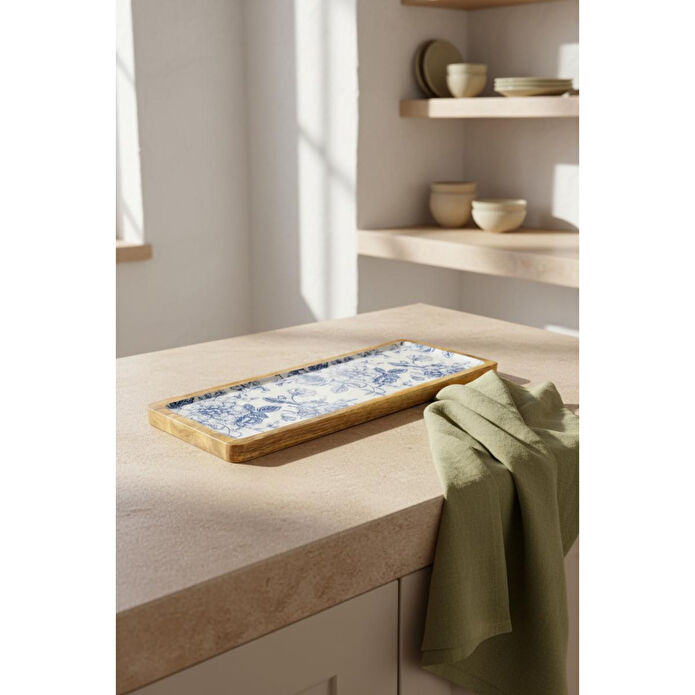 Bambum Gura Dikdörtgen Tepsi Gül Orta