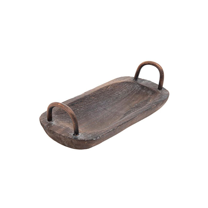 Bambum Bavola - Kulplu Tepsi Oval Küçük