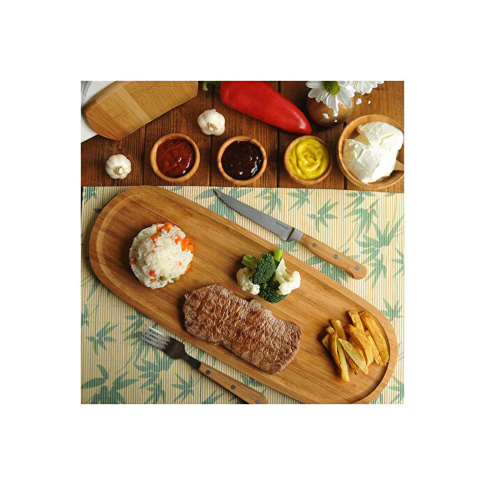 Bambum Latte Dikdörtgen Tepsi Büyük