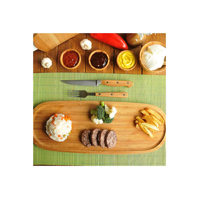 Bambum Latte Dikdörtgen Tepsi Büyük