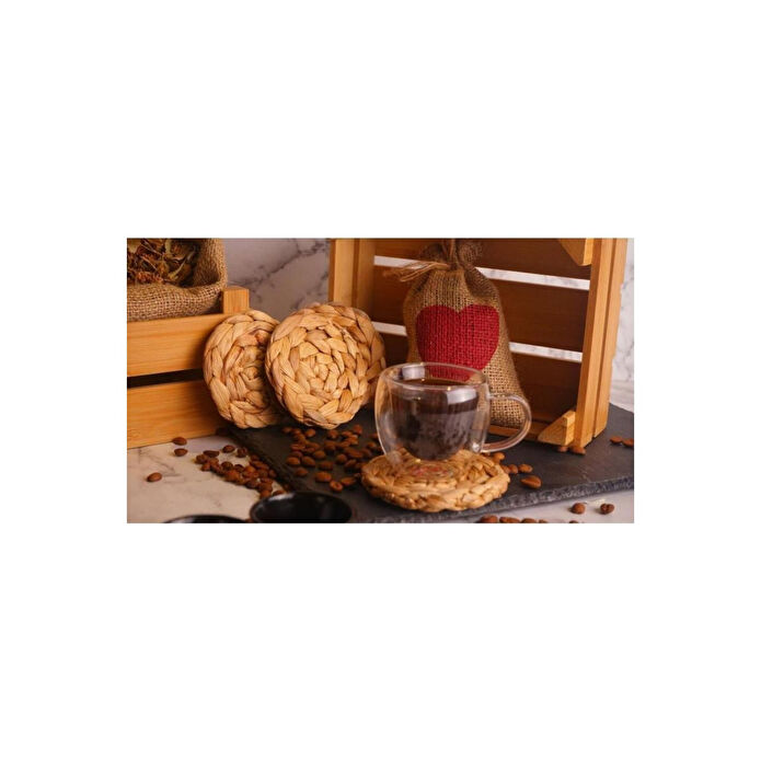 Bambum Laus - 4'lü Yuvarlak Bardak Altlığı