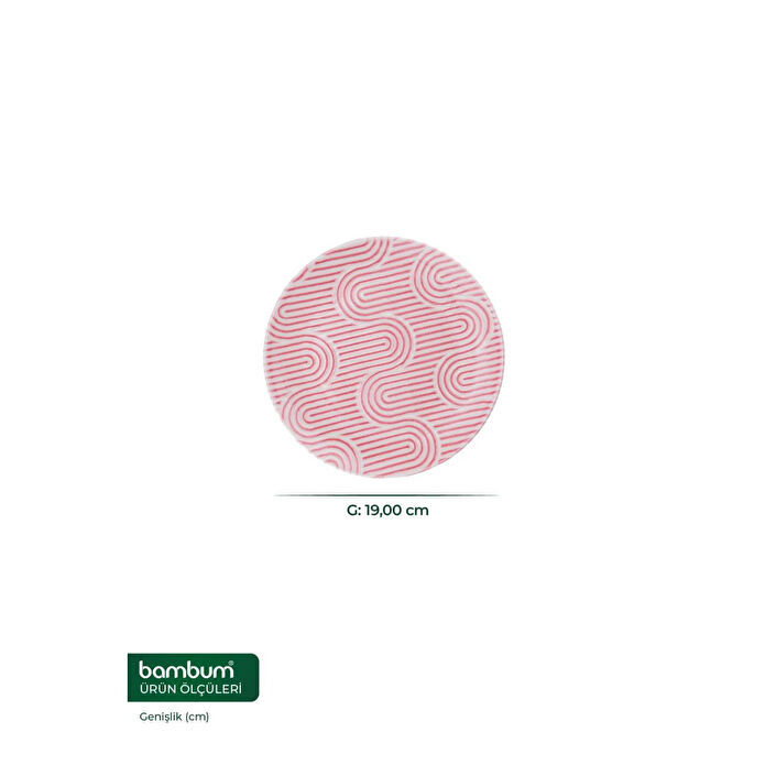 Bambum Moderna 6'lı Pasta Tabağı Waves