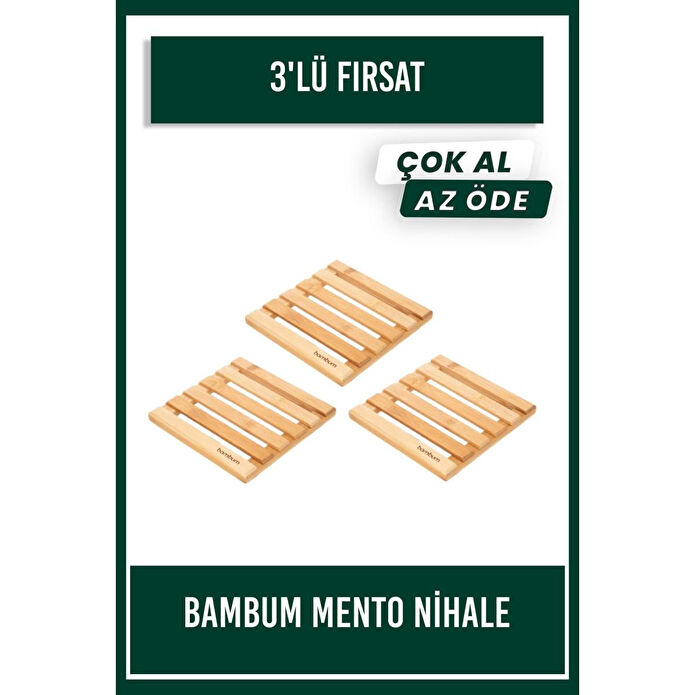 Bambum 3'lü Mento Kare Nihale