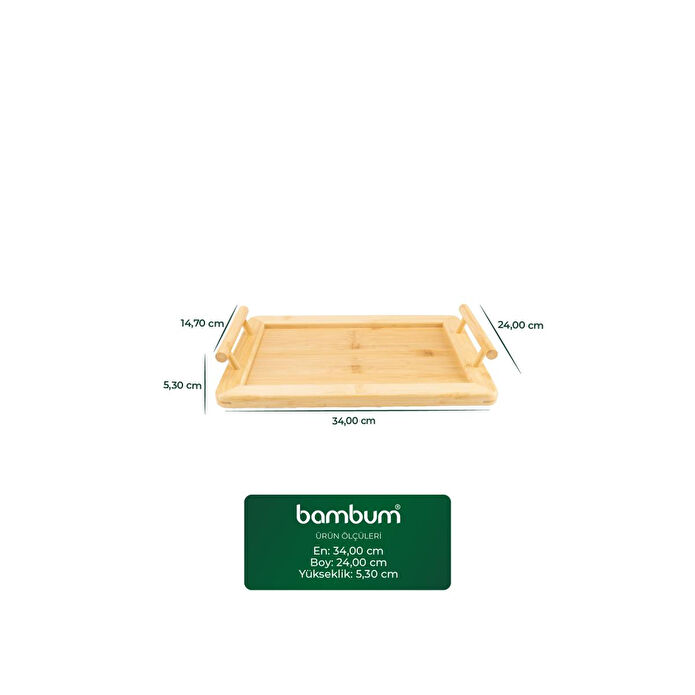 Bambum Majestic - Dikdörtgen Küçük Tepsi