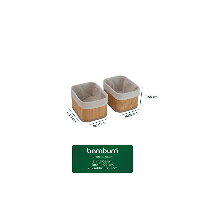 Bambum Linen 4'lü Sepet Seti Dikdörtgen