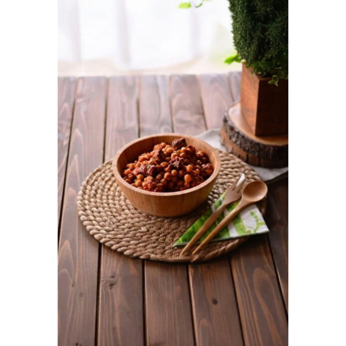 Bambum Alus Yuvarlak Hasır Servis 35 Cm