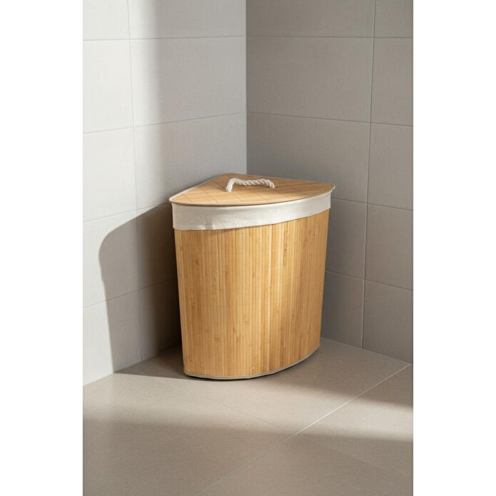 Bambum Linen Çamaşır Sepeti Üçgen