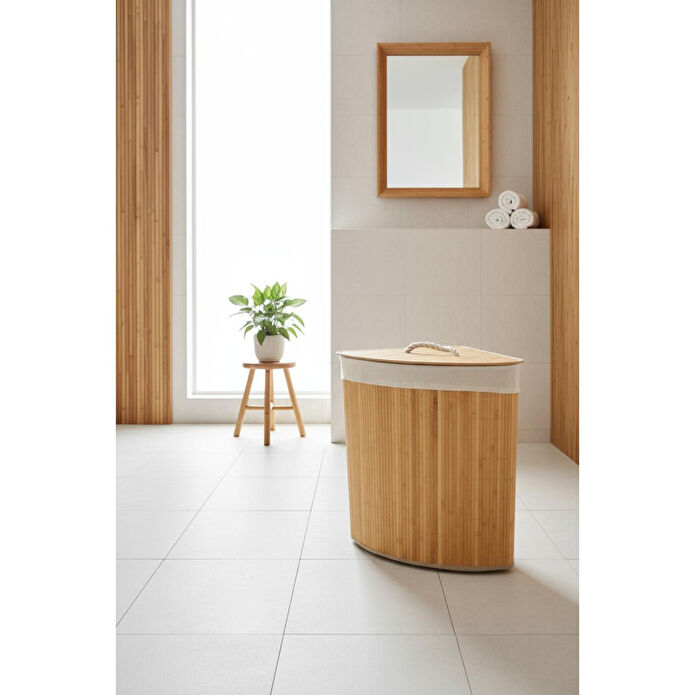 Bambum Linen Çamaşır Sepeti Üçgen