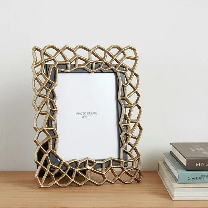 Cornella Pillar Antik Gold Siyah Metal Çerçeve Büyük En:33cm X Boy:39 Cm