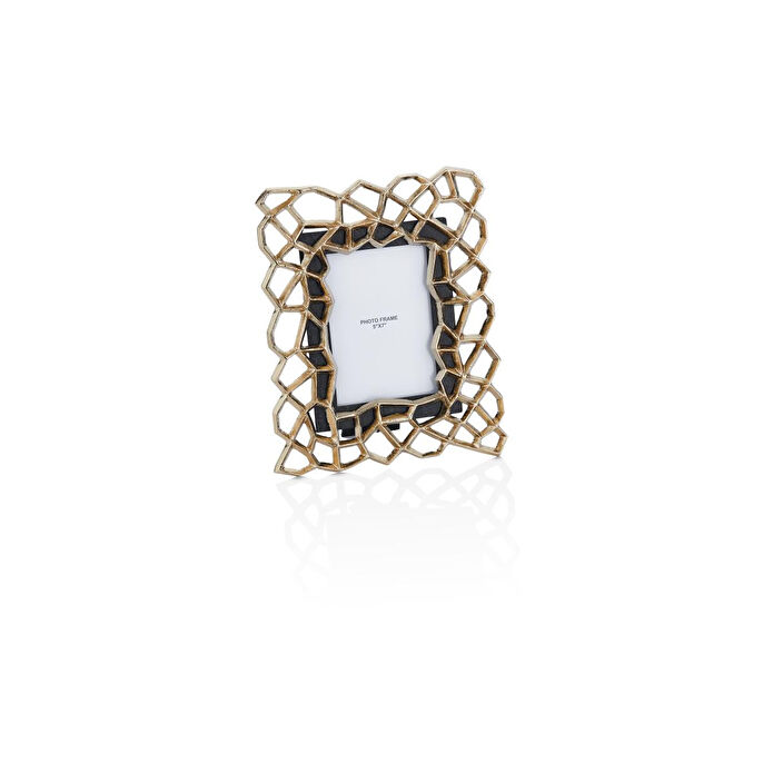 Cornella Pillar Antik Gold Siyah Metal Çerçeve Büyük En:33cm X Boy:39 Cm