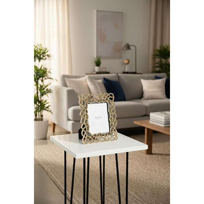 Cornella Pillar Antik Gold Siyah Metal Çerçeve Büyük En:33cm X Boy:39 Cm