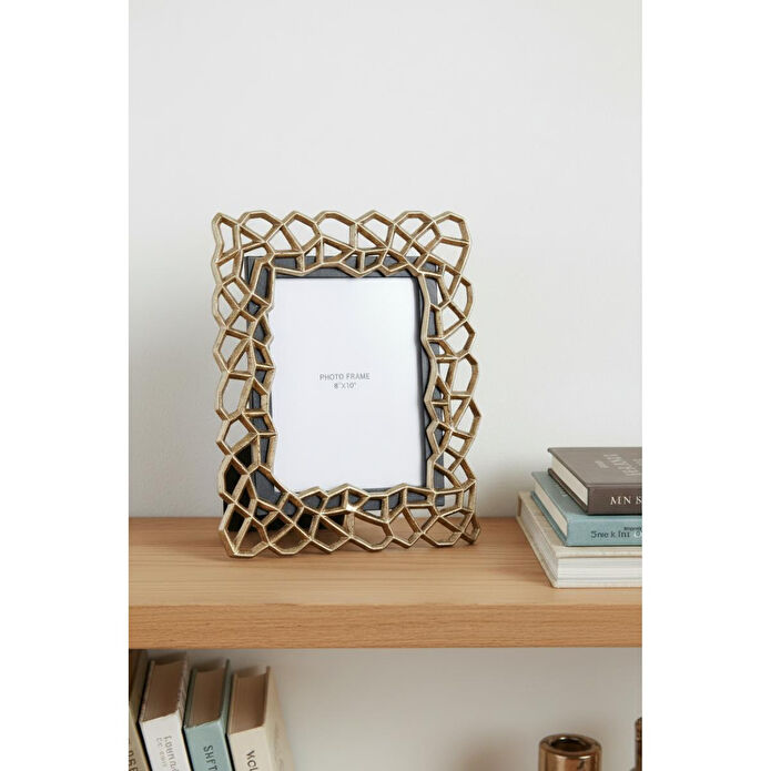 Cornella Pillar Antik Gold Siyah Metal Çerçeve Büyük En:33cm X Boy:39 Cm