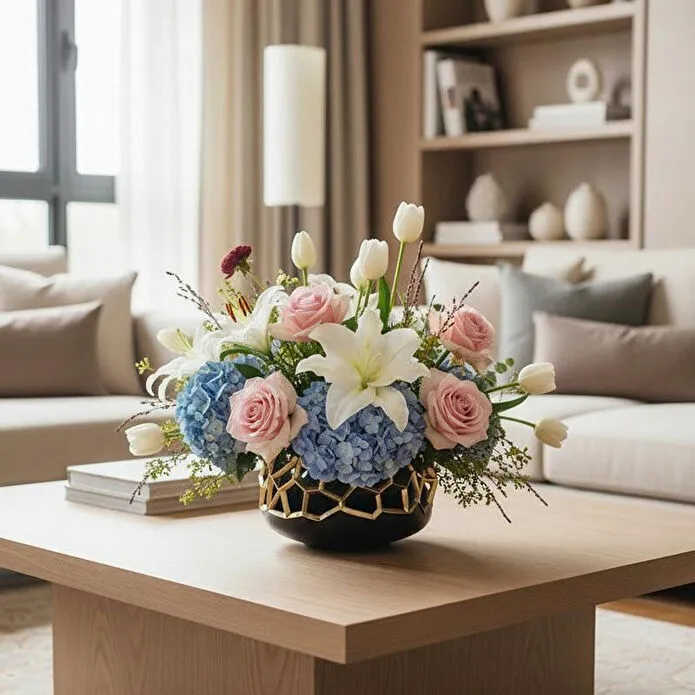 Cornella Pillar Antik Gold Siyah Metal Meyvelik Ağız:22 Cm X Boy:13 Cm