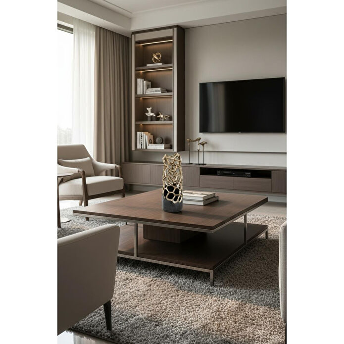 Cornella Pillar Antik Gold Siyah Metal Vazo Ağız:11 Cm X Boy:25 Cm