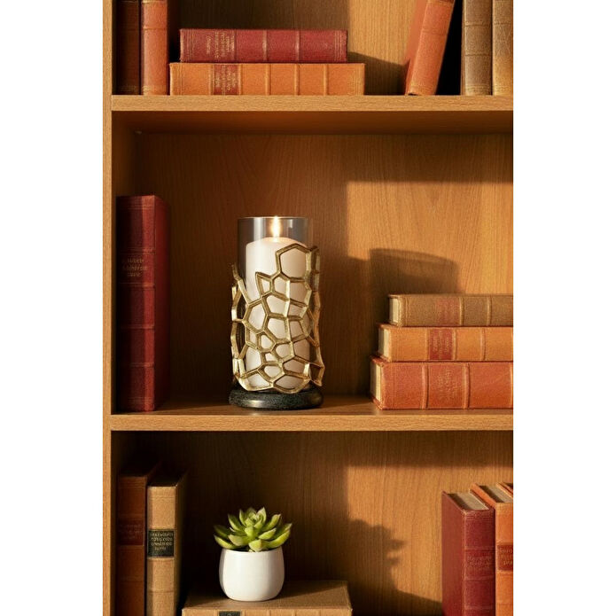 Cornella Pillar Antik Gold Gri Ombreli Cam Mumluk