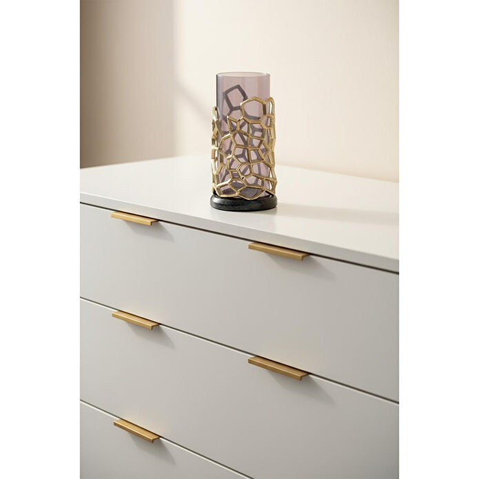 Cornella Pillar Antik Gold Gri Ombreli Cam Mumluk