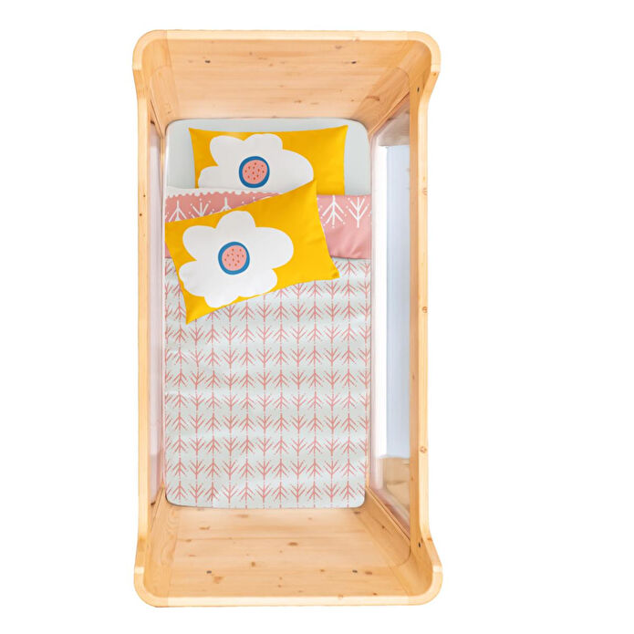 Itsy Bitsy Kids Big Flower Çift Taraflı Pamuk Saten Sarı Bebek Nevresim Seti 100x150cm