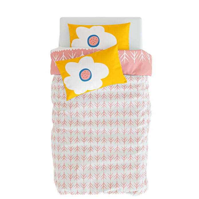 Itsy Bitsy Kids Big Flower Bebek Nevresim Seti, Sarı, 100x150cm