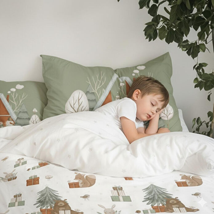 Itsy Bitsy Kids Snowy Yeni Yıl Nevresim Seti , Multicolor , 140x200 Cm