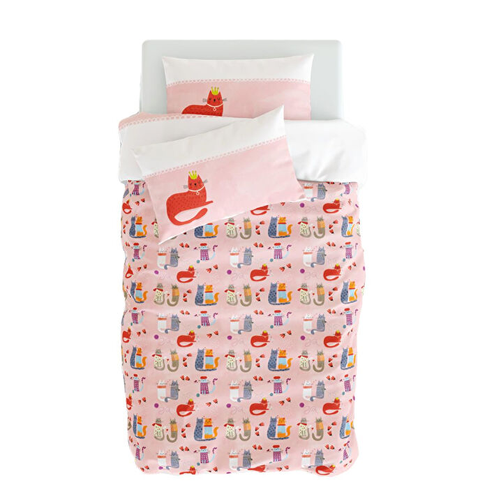 Itsy Bitsy Kids Kitty Of Queens Bebek Nevresim Seti, Pembe, 100x150cm