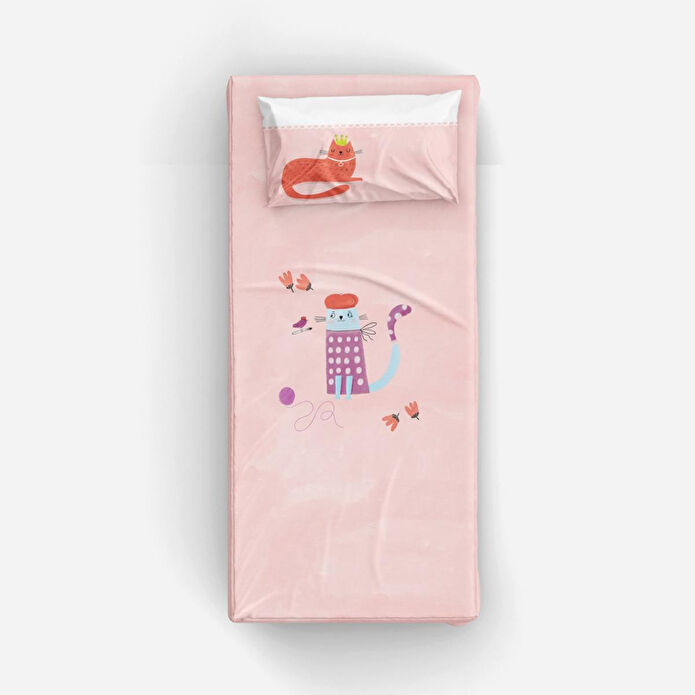 Itsy Bitsy Kids Kitty Of Queens Bebek Çarşaf Seti , Pembe, 80x140 Cm