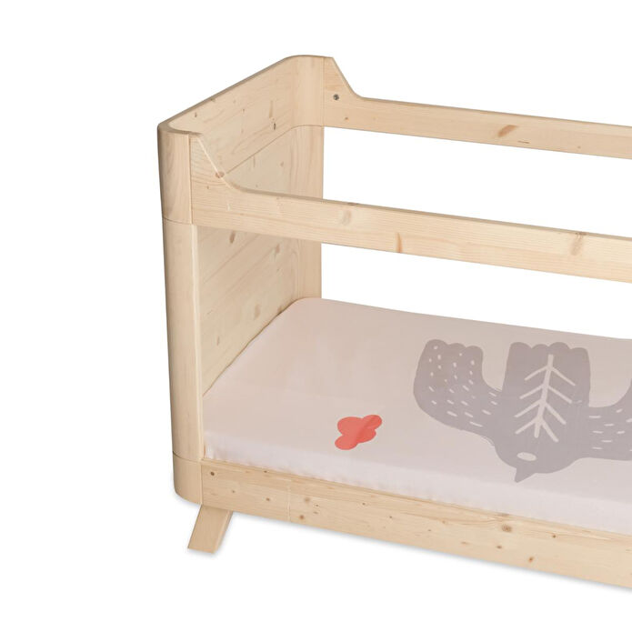 Itsy Bitsy Kids Bird Of Life Pamuk Saten Gri Bebek Çarşaf Seti 80x140cm