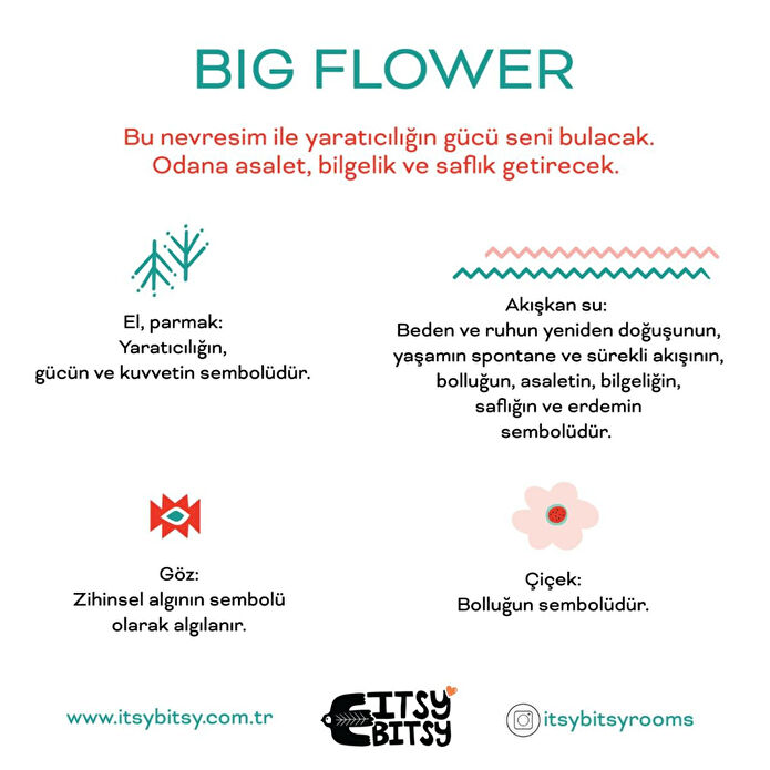 Itsy Bitsy Kids Big Flower Pamuk Saten Pembe Çocuk Çarşaf Seti 90x190cm